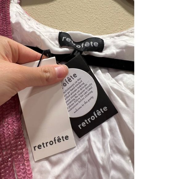 NEW Size M retrofete Gabrielle Dress in Multi Pink Stripe REVOLVE MSRP $655 - Picture 6 of 8